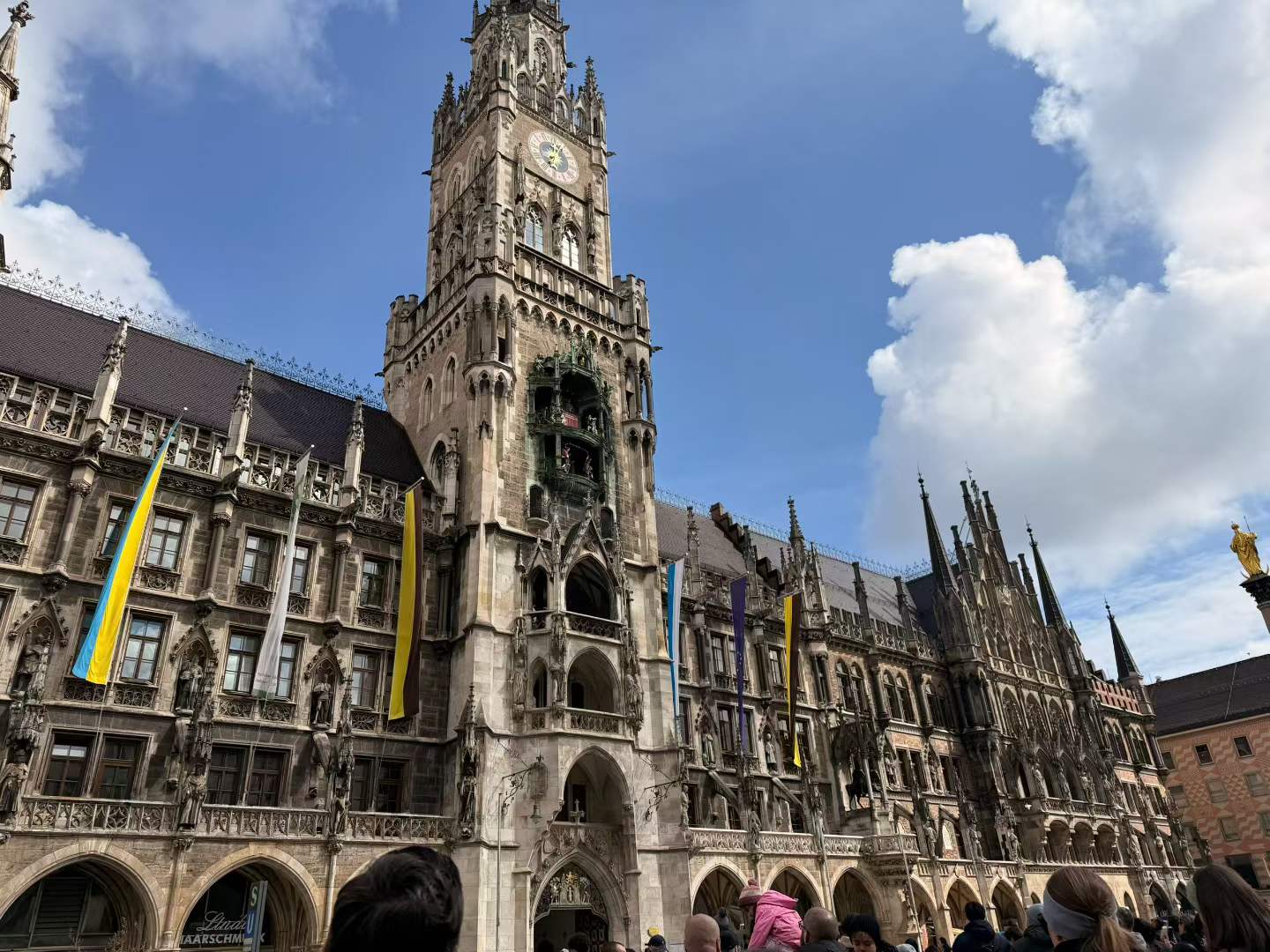 The New Town Hall at Marienplatz during our first Munich city day.