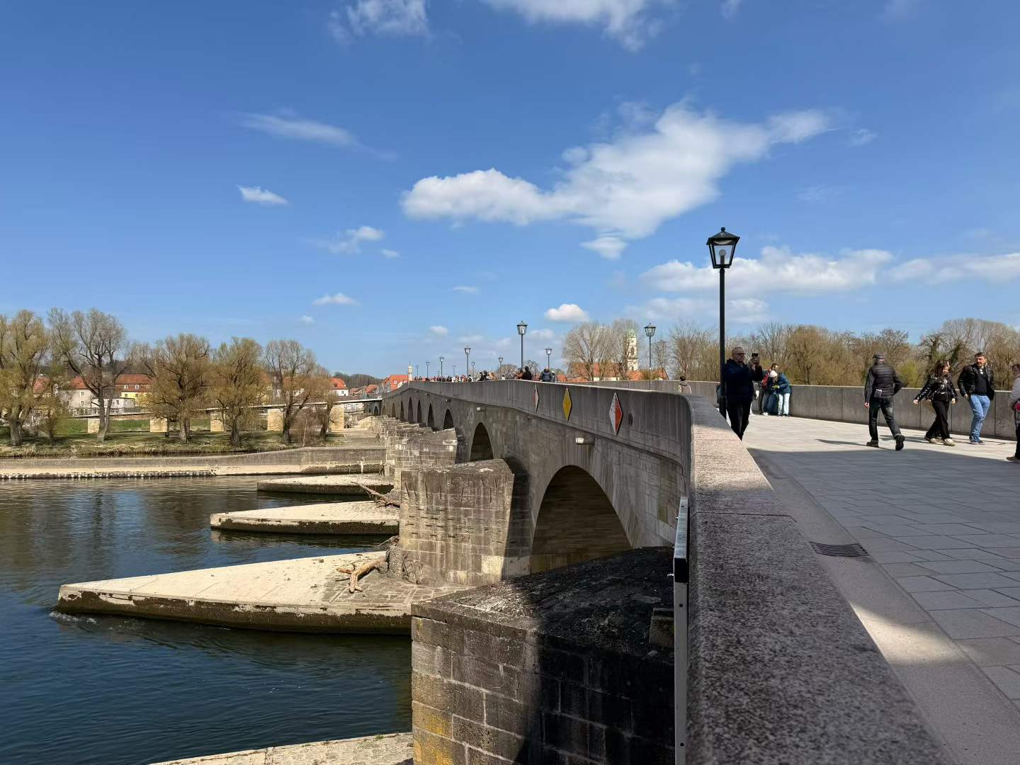 Regensburg from the Stone Bridge side, where the route stayed scenic without becoming physically demanding.