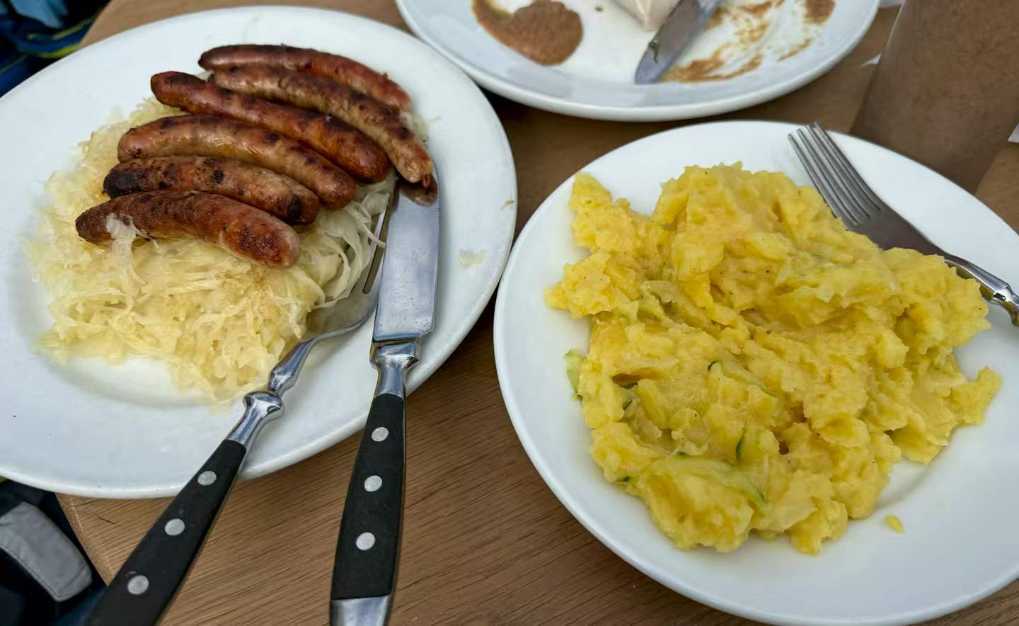 Sausages and potato salad in Regensburg, the kind of lunch that fit naturally into an already simple train day.