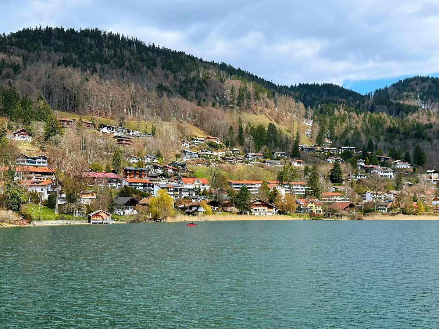 Tegernsee from the water, where the day stayed scenic without becoming physically hard.