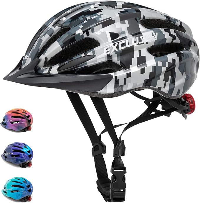 EXCLUSKY rear-light kids helmet