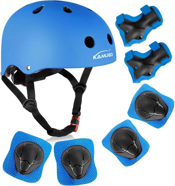 KAMUGO Kids Bike Helmet with Protective Gear Set