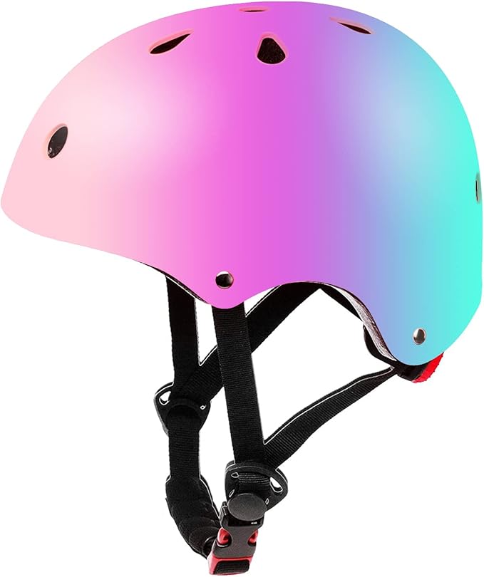 ZLEIOUY Color Gradient Kids Bike Helmet