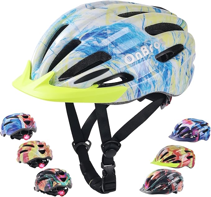 OnBros rear-light kids helmet