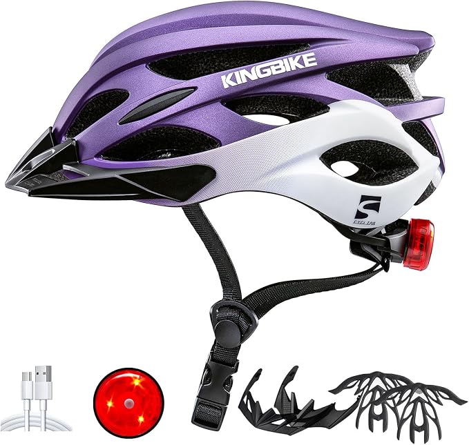 KINGBIKE Youth Rear-Light Bike Helmet