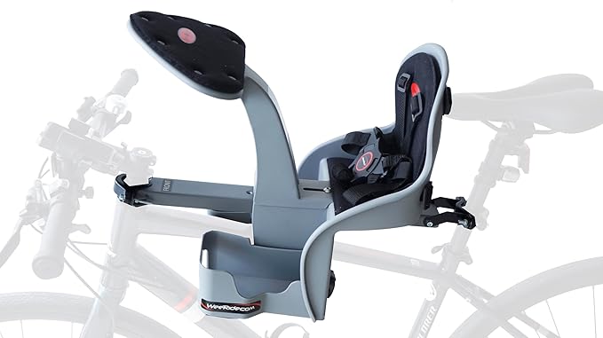 WeeRide Classic Safe Front Mounted Children's Bike Seat Ages 1-4 in Grey