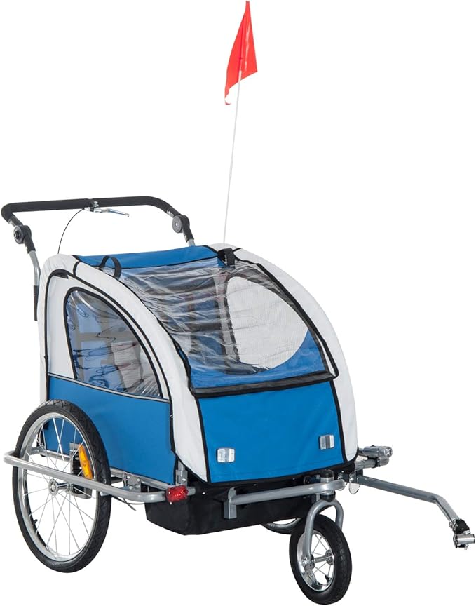 HOMCOM 2-Seater Child Bike Trailer