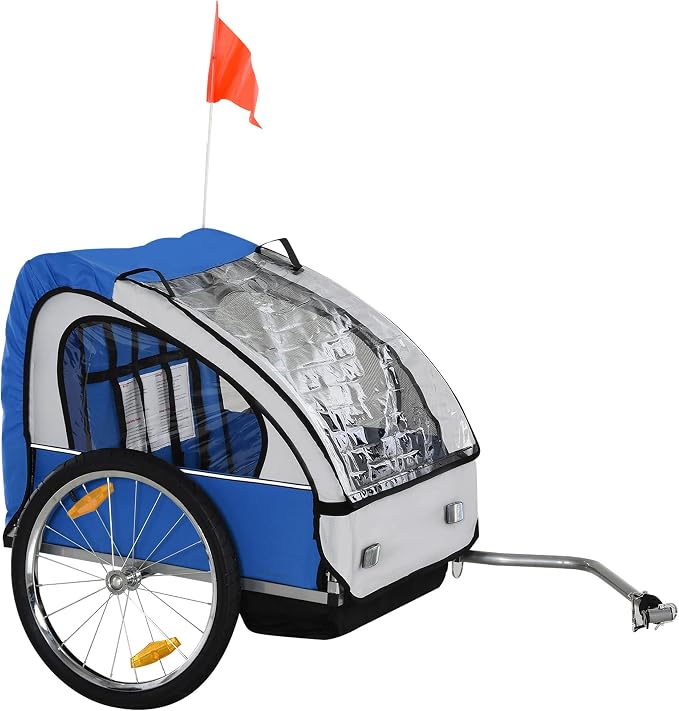 HOMCOM Two-Child Bike Trailer