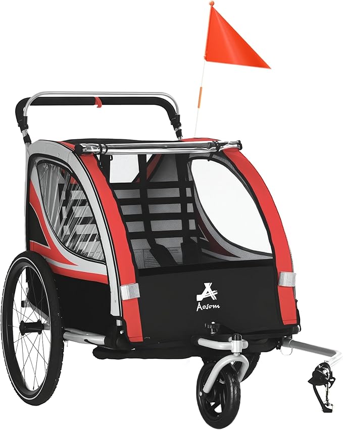 Aosom 2-in-1 Double remolque infantil para bicicleta