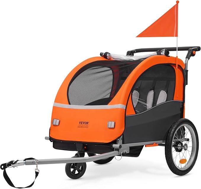 VEVOR JBT03A1 — remorque et poussette double en acier
