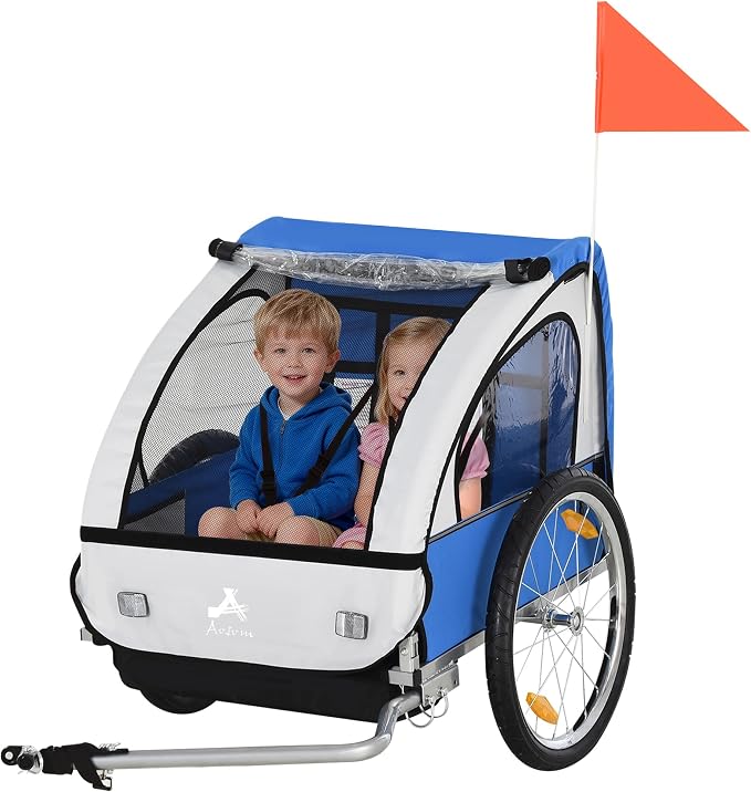 Aosom 440-008 2-Seat Child Bike Trailer