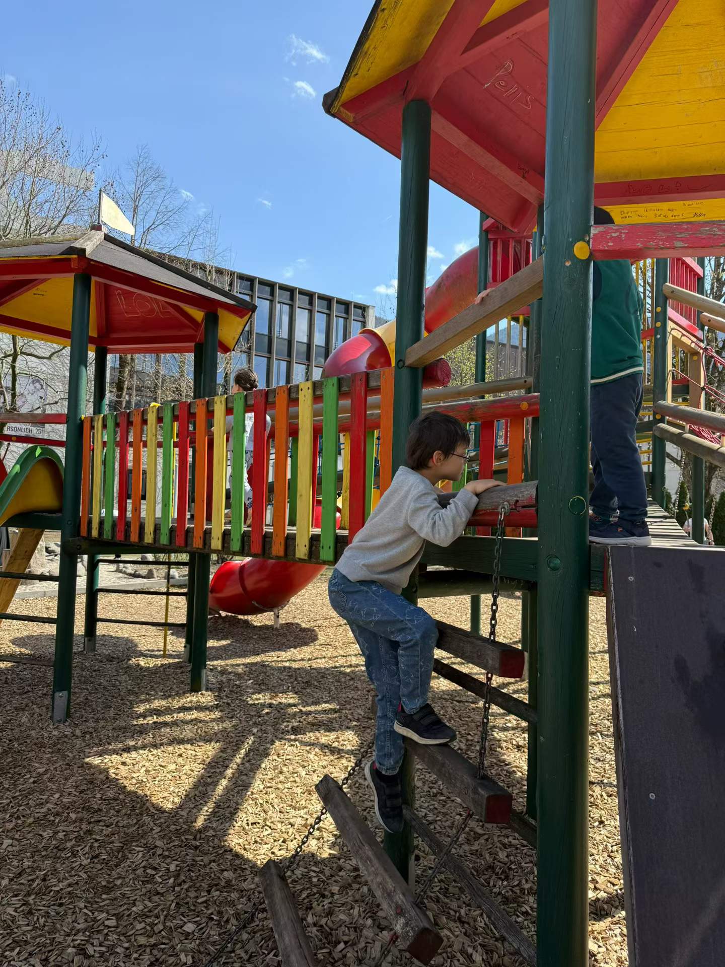 The playground in Kufstein, which gave the children the most relaxed play time of the whole trip.