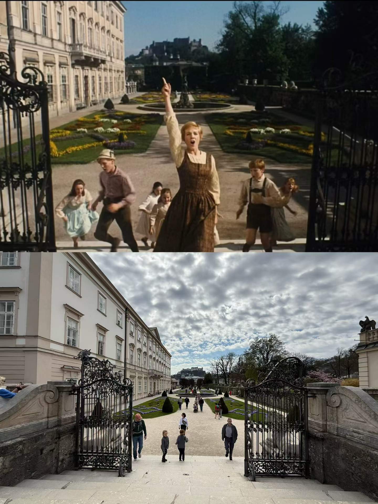 Salzburg old town and river scenery on our family day trip from Munich.