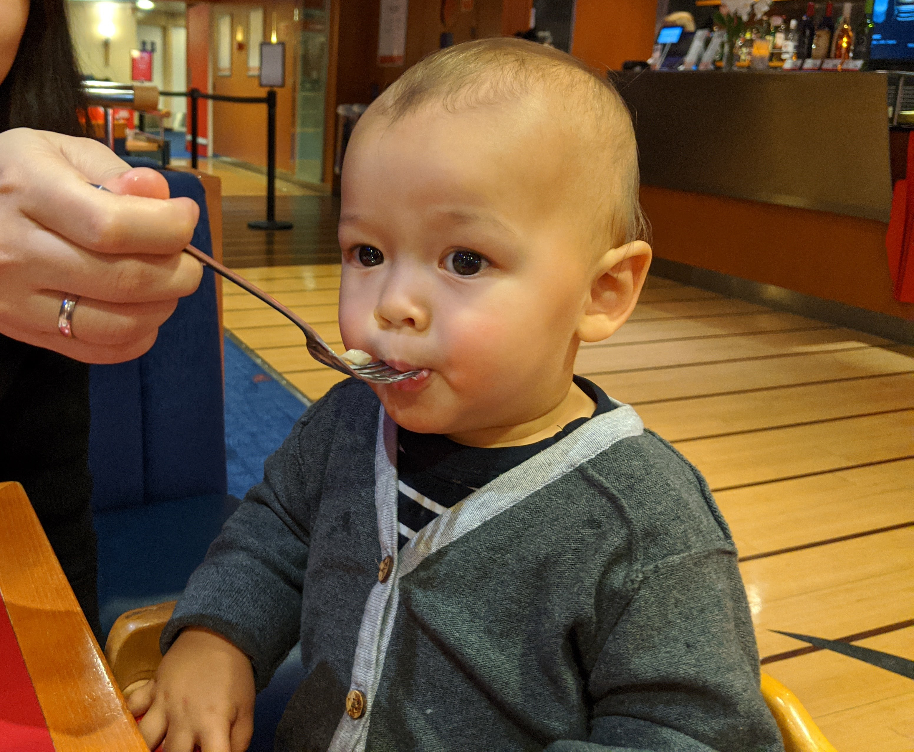 Plenty of space and no problem to bring baby food when going by ferry. This picture is from Stenaline from Gothenburg to Frederikshavn.
