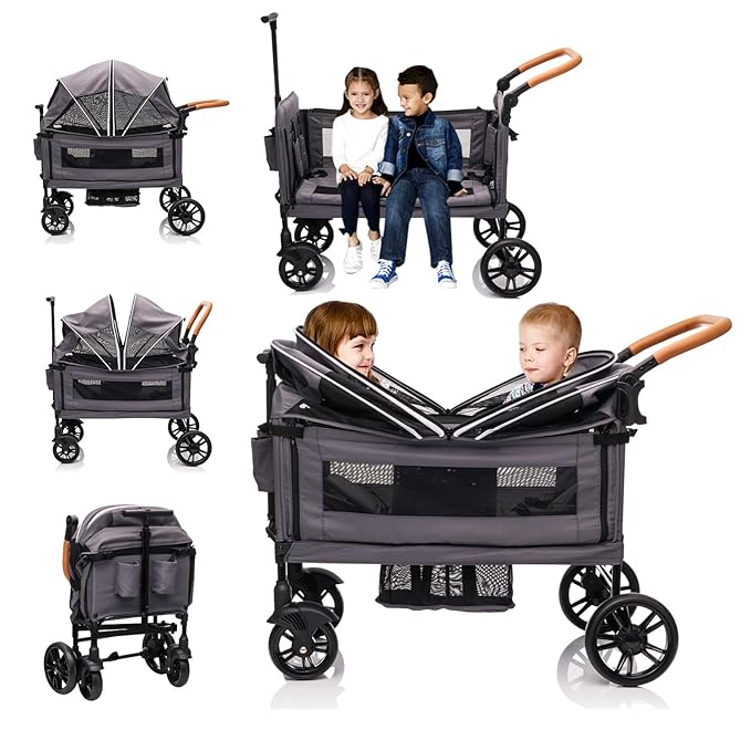 MRZLB Luxury Wagon Stroller for 2 Kids